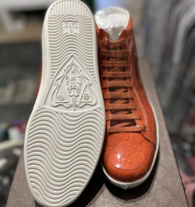 Gucci Orange Monogram Hightop