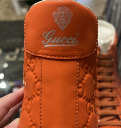 Gucci Orange Monogram Hightop