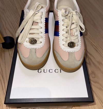 Gucci Pink Oatmeal Low Top Shoes