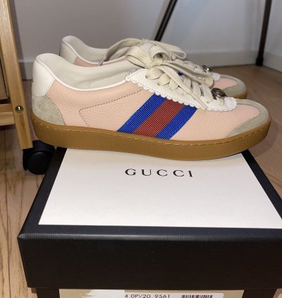 Gucci Pink Oatmeal Low Top Shoes