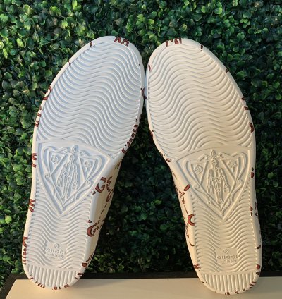 Gucci red white wavy monogram ace sneaker