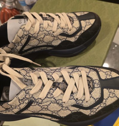 Gucci Rhython Blue Monogram Sz 8 5 Converts US Sz 9
