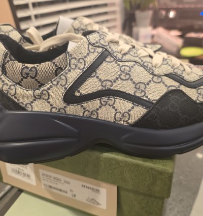Gucci Rhython Blue Monogram Sz 8 5 Converts US Sz 9