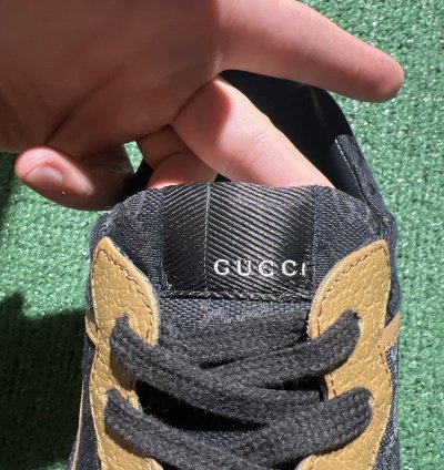 Gucci Rhyton Maxi GG Supreme Black Khaki Beige Size 7 5