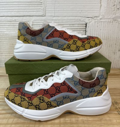 Gucci Rhyton Multicolor Mini GG Low Sneaker Sz 46