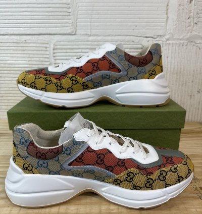 Gucci Rhyton Multicolor Mini GG Low Sneaker Sz 46