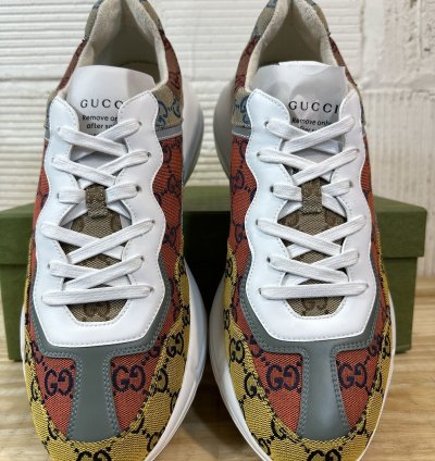 Gucci Rhyton Multicolor Mini GG Low Sneaker Sz 46