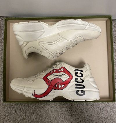 Gucci Rhyton Sneaker Calfskin Mouth Lip Print