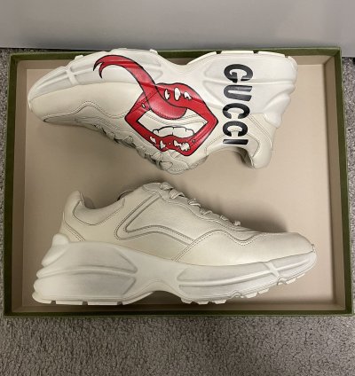 Gucci Rhyton Sneaker Calfskin Mouth Lip Print