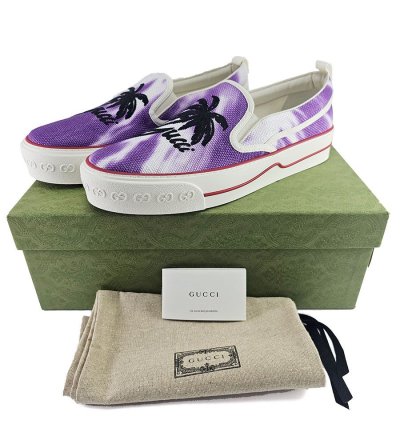 Gucci Tennis 1977 Purple Canvas Sneakers US 10 5 IT 44