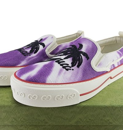 Gucci Tennis 1977 Purple Canvas Sneakers US 10 5 IT 44