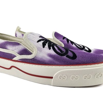 Gucci Tennis 1977 Purple Canvas Sneakers US 10 5 IT 44