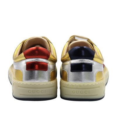 Gucci Web Leather Screener Sneakers