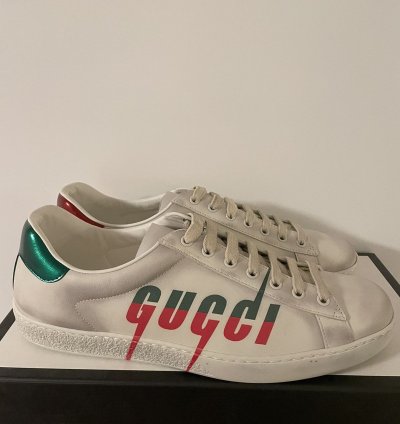 Gucci White Ace Blade Sneaker 11US