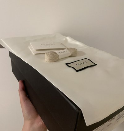 Gucci White Ace Blade Sneaker 11US