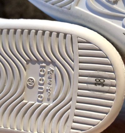 Gucci White Ace Elastic Band Striped Logo Low-top Sneakers