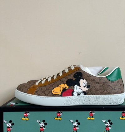 Mickey Mouse Low Top Sneakers in Brown Multicolor