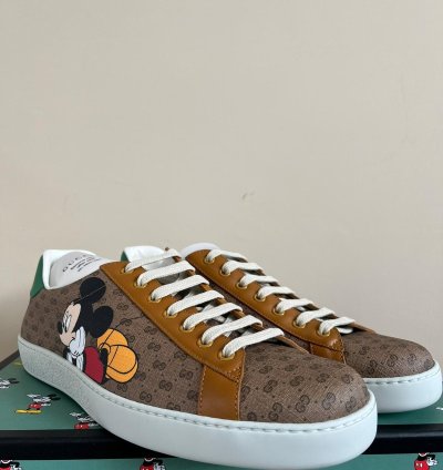 Mickey Mouse Low Top Sneakers in Brown Multicolor