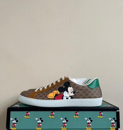 Mickey Mouse Low Top Sneakers in Brown Multicolor