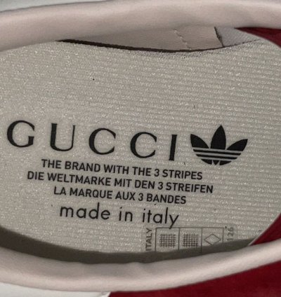 NEW - Gucci Adidas Gazelle Red Velvet US11