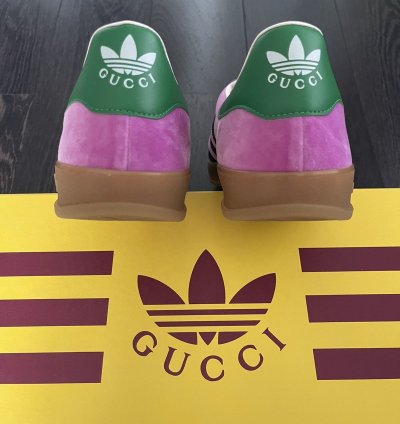 NEW - Gucci Adidas Gazelle Suede Pink