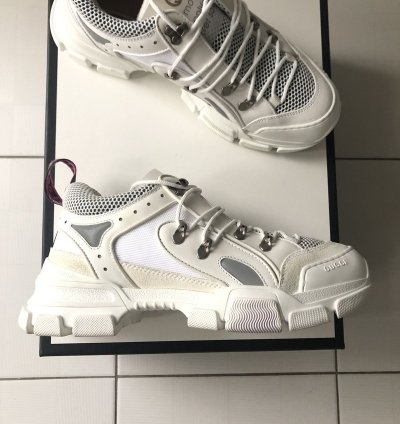 NEW 8 Flashtrek White Rubber Suede Mesh Sneakers Low Shoes