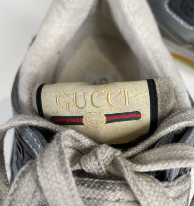 New Auth Gucci Ultrapace Sneaker Silver Metallic Men US 10