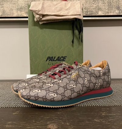 Palace Gucci Monogram Sneakers in Brown Multicolor