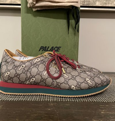 Palace Gucci Monogram Sneakers in Brown Multicolor