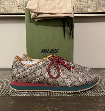 Palace Gucci Monogram Sneakers in Brown Multicolor