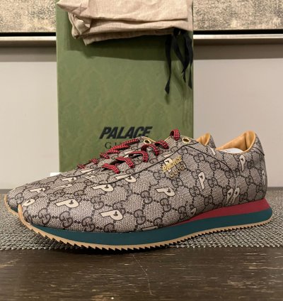 Palace Gucci Monogram Sneakers in Brown Multicolor