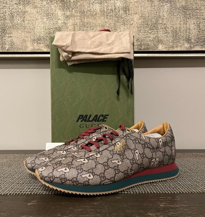 Palace Gucci Monogram Sneakers in Brown Multicolor