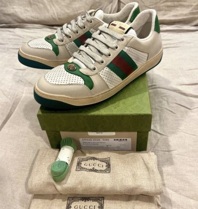 Rare Gucci Distressed Screener Sneaker Off White 41 5