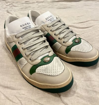 Rare Gucci Distressed Screener Sneaker Off White 41 5