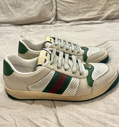 Rare Gucci Distressed Screener Sneaker Off White 41 5
