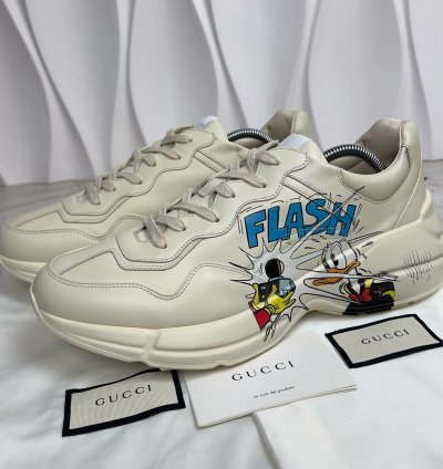 Rhyton Sneaker Printed Donald Duck Beige Leather