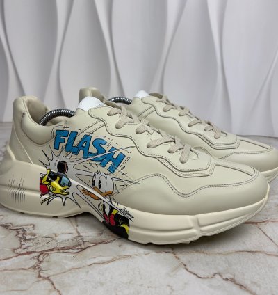Rhyton Sneaker Printed Donald Duck Beige Leather
