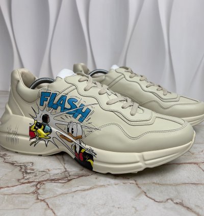 Rhyton Sneaker Printed Donald Duck Beige Leather