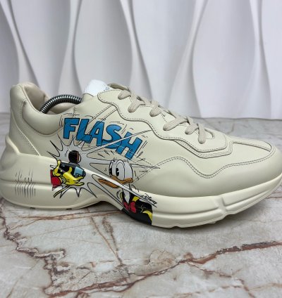 Rhyton Sneaker Printed Donald Duck Beige Leather