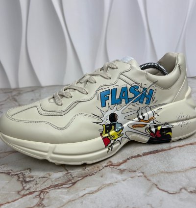 Rhyton Sneaker Printed Donald Duck Beige Leather