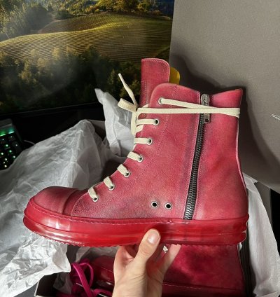 Rick Owens Ramones Hi Top Pinck
