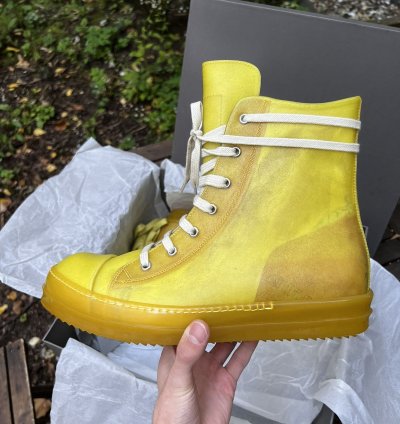 Rick Owens Ramones Hi Top Yellow RU01C4890
