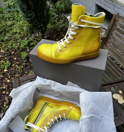 Rick Owens Ramones Hi Top Yellow RU01C4890