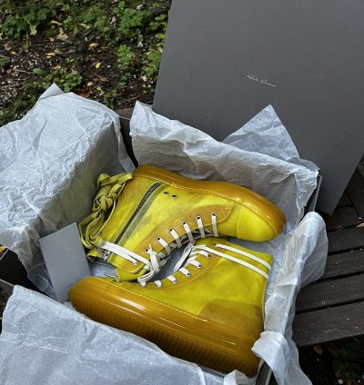 Rick Owens Ramones Hi Top Yellow RU01C4890
