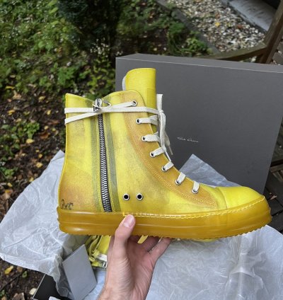 Rick Owens Ramones Hi Top Yellow RU01C4890