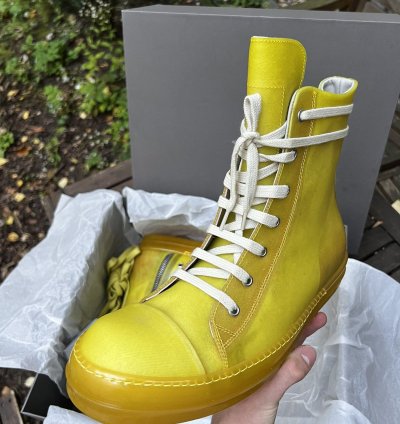 Rick Owens Ramones Hi Top Yellow RU01C4890