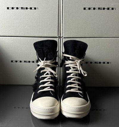 Rick Owens Ramones High Black Slashed