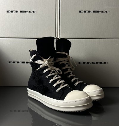 Rick Owens Ramones High Black Slashed