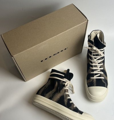 Rick Owens Ramones High Drkshdw Black Terra Tie Dye