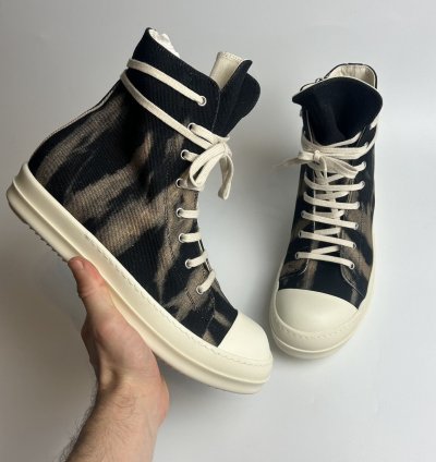 Rick Owens Ramones High Drkshdw Black Terra Tie Dye